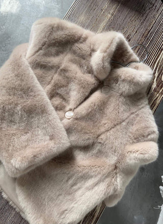 Beige fur jacket J 318 - oliviabottega