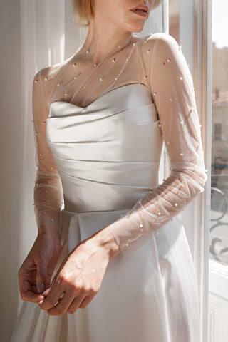 Mikado Wedding Dress Chloe with Front Slit - Olivia Bottega