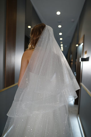 Two-Tier Sparkle Veil Over Ice - Olivia Bottega