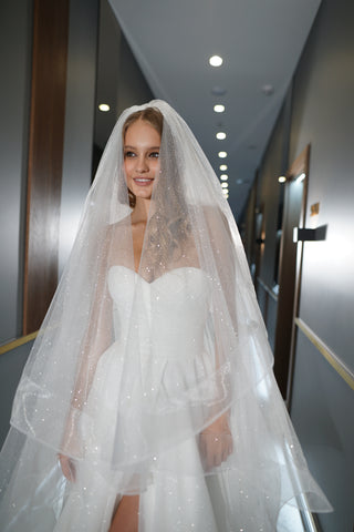 Two-Tier Sparkle Veil Over Ice - Olivia Bottega