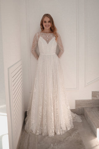 2 in 1 Sparkly Wedding Dress Tirion - Olivia Bottega