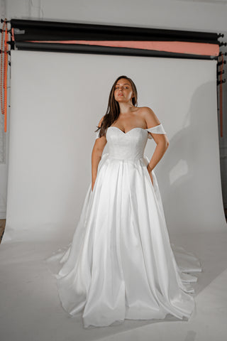 Plus Size Mikado Wedding Dress Kimberly - Olivia Bottega