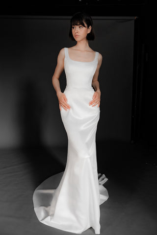 Satin Wedding Dress Solly with Sweep Train - Olivia Bottega