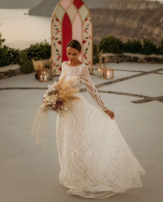 Lace A-line Wedding Dress Toba - Olivia Bottega