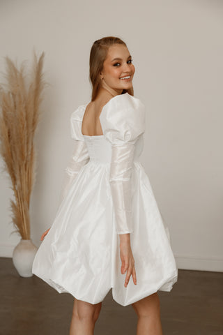 Short Taffeta Wedding Dress Mariell - Olivia Bottega