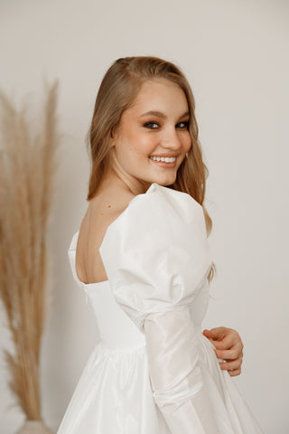 Short Taffeta Wedding Dress Mariell - Olivia Bottega