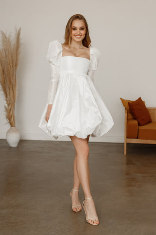 Short Taffeta Wedding Dress Mariell - Olivia Bottega