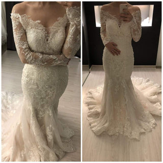 Off-the-shoulder mermaid wedding dress OB7962 - oliviabottega