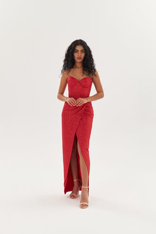 Red Sparkly Cocktail Dress Madonna - Olivia Bottega