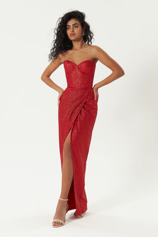 Red Sparkly Cocktail Dress Madonna - Olivia Bottega