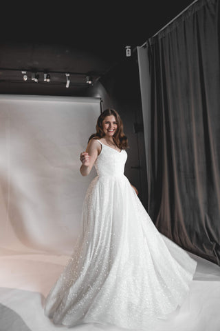 Plus size glitter wedding dress Heist - oliviabottega