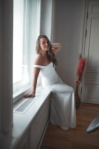 Plus Size Crepe Wedding Dress Jessica - Olivia Bottega