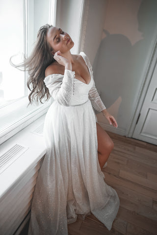 Plus Size Sparkly Wedding Dress Miranda - Olivia Bottega